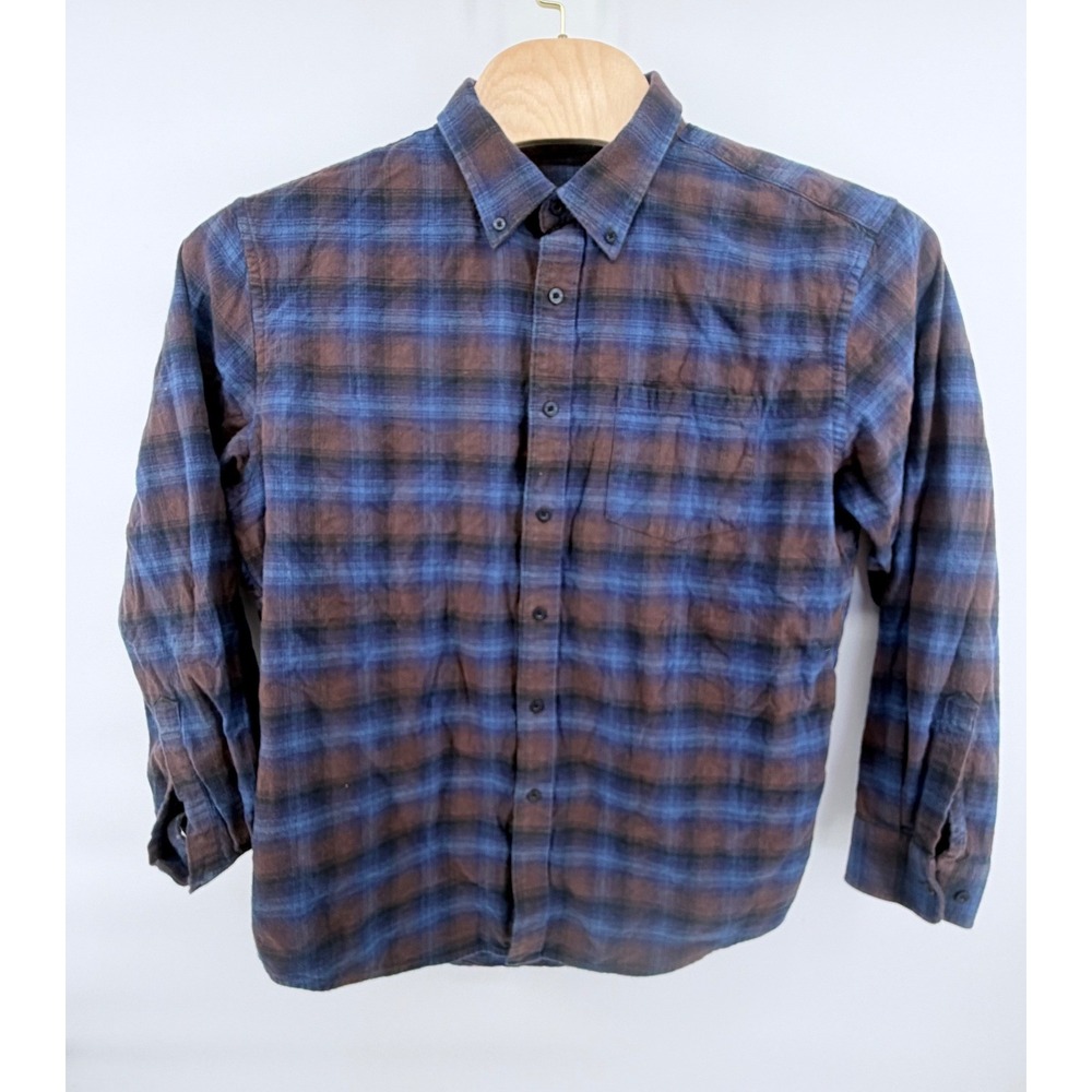 Pendleton Mason Flannel Shirt Mens XL Plaid Button Down Cotton Blue Brown LS